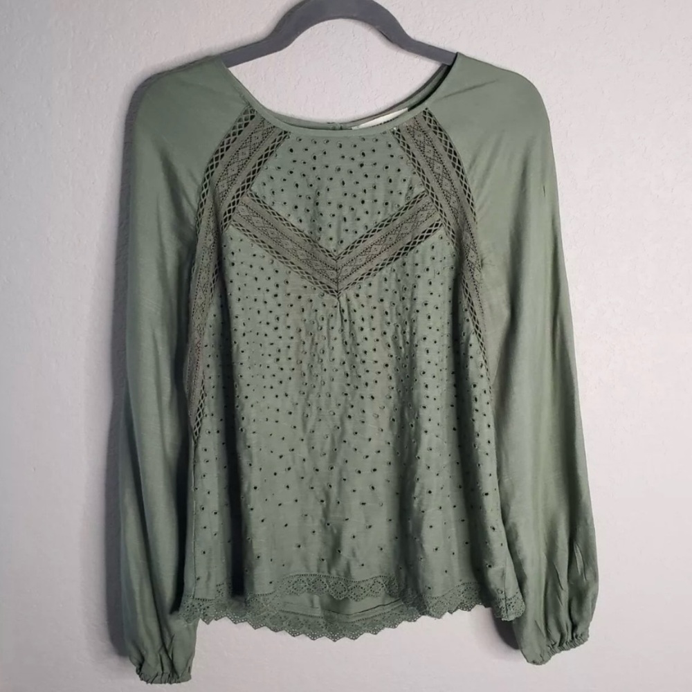 Lucky Brand Eyelet Woven Top NWT - Picture 4 of 6